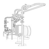 Wire-frame industrial equipment of oil pump
