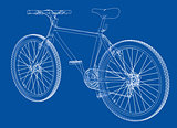 Bicycle. Wire-frame style. Vector