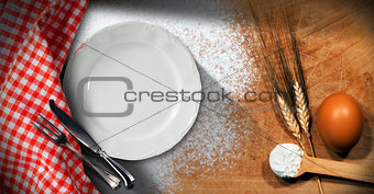 Baking Background with Empty Plate