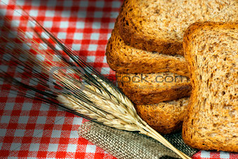 Rusks of Wholemeal Flour with Ears of Wheat