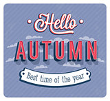 Hello autumn typographic design.