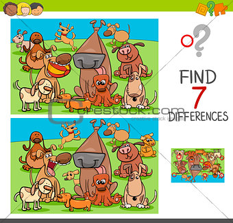 find differences game with dog characters