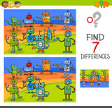 differences game with robot characters