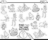 find two the same characters color book