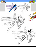 drawing and coloring activity with dragonfly