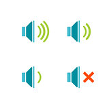 Isolated sound icons on a white background