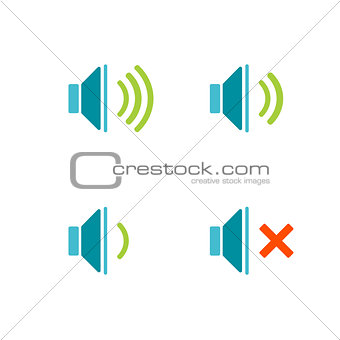 Isolated sound icons on a white background