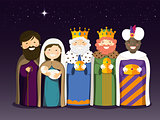 The Three Kings and Holy Family on the Epiphany day