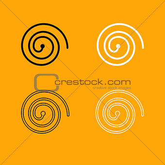 Spiral black and white set icon.