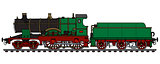 Vintage green steam locomotive