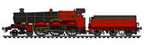 Vintage red steam locomotive