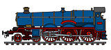 Vintage blue steam locomotive