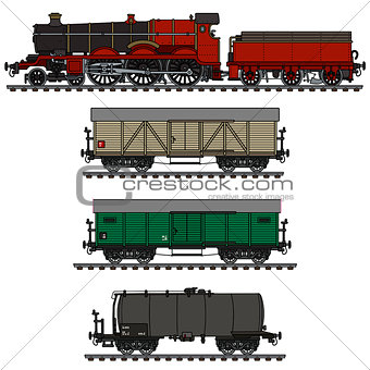 Vintage freight steam train