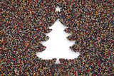 People form the shape of a christmas tree. 3D Rendering