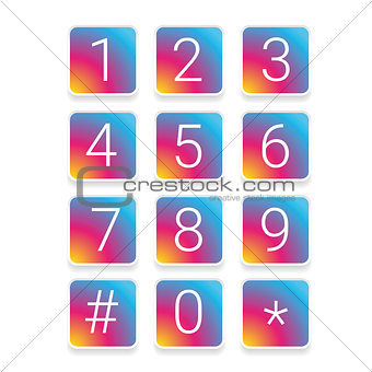 Number set vector set square