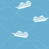 Seamless nautical pattern with ships