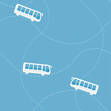 Seamless pattern with bus