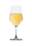 Glass of white wine isolated on white