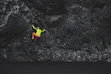 male rock climber on the cliff