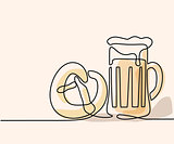 Oktoberfest Beer mug and pretzel