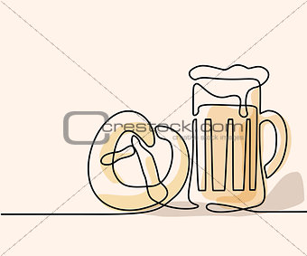 Oktoberfest Beer mug and pretzel