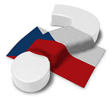 question mark and flag of Czech Republic  - 3d illustration