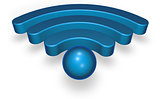 wifi symbol on white background - 3d rendering