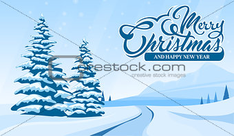 Invitation card Merry Christmas and Happy New Year