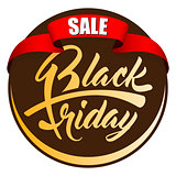 Label Black Friday with red ribbon