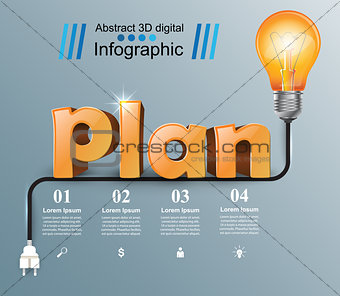 Plan 3d business infographics.