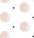 Cute vector seamless pattern . Brush strokes, circles and blots. Endless texture can be used for printing onto fabric or paper.