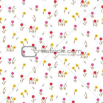 Small flowers line floral romantic pattern seamless vector.