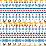 Nordic sweater seamless vector pattern with deer.