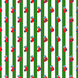 New year socks striped seamless vector pattern.