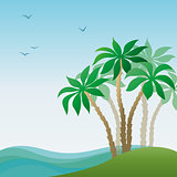 Landscape, Sea Island with Palm