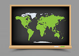 blackboard world map lesson