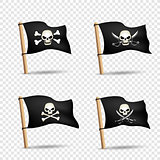 pirates flags set transparent background