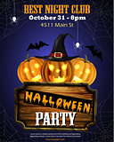 Halloween party flyer with pumpkins