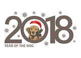 Year of the Dog 2018. template New Years design on the Chinese calendar.