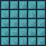 plumbing objects and tools icons