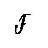Letter F. Handwritten by dry brush. Rough strokes font. Vector illustration. Grunge style elegant alphabet