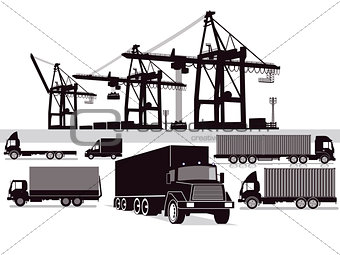 Freight, container transport, transport forwarding