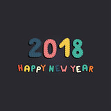 Happy new year 2018 colorful card, background.