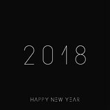 Happy new year greeting card with creative font - minimal design.