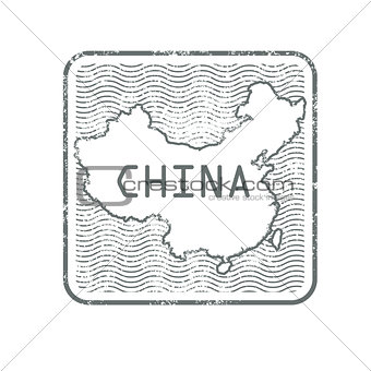 Stamps with contour of map of China