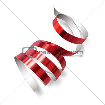 Festive ribbon on white background