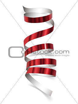 Festive ribbon on white background