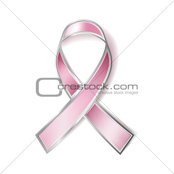 Pendant in shape of pink ribbon.