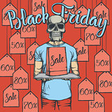 Vector illustration of skull on Black Friday