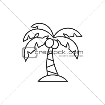 Palm tree line icon